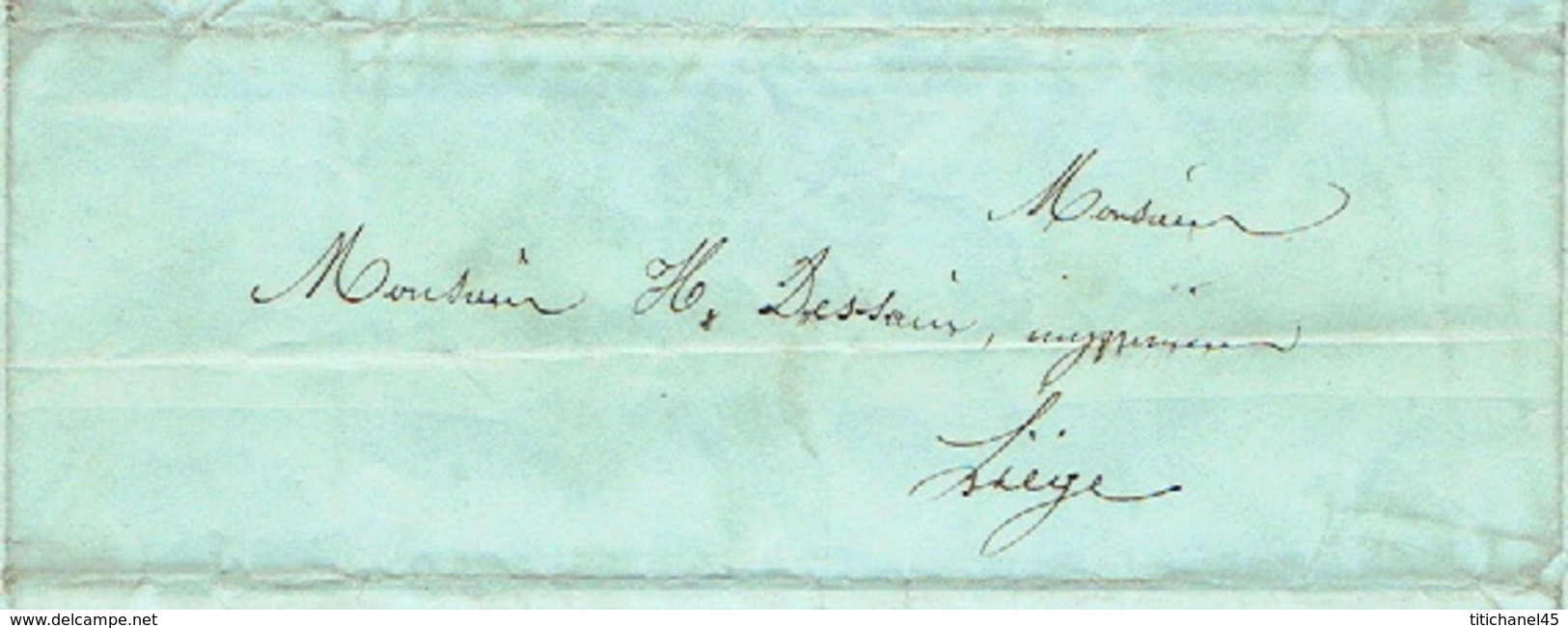 Précurseur 2/9/1847 Lettre Avec Texte Envoyée Par Le Porteur THIRY De DINANT Vers LIEGE - Signé BRICHAUX - 1830-1849 (Belgique Indépendante)