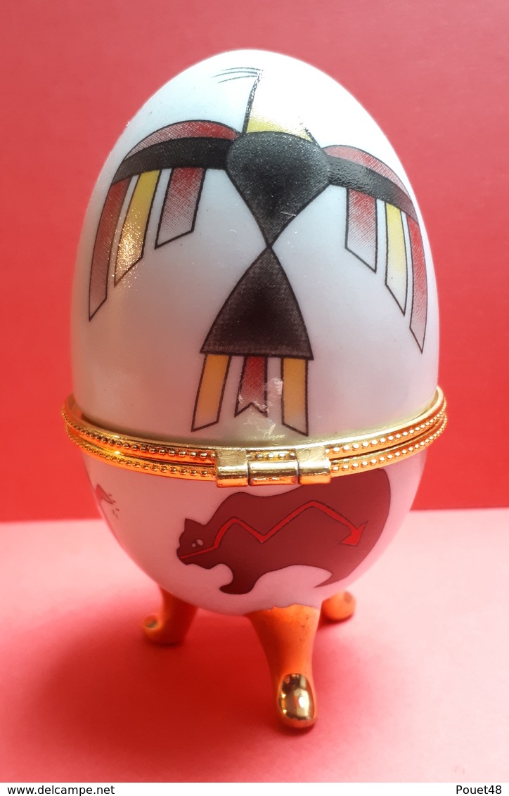 Oeuf En Porcelaine, De Collection, Boite à Bijoux Style Fabergé - Eier