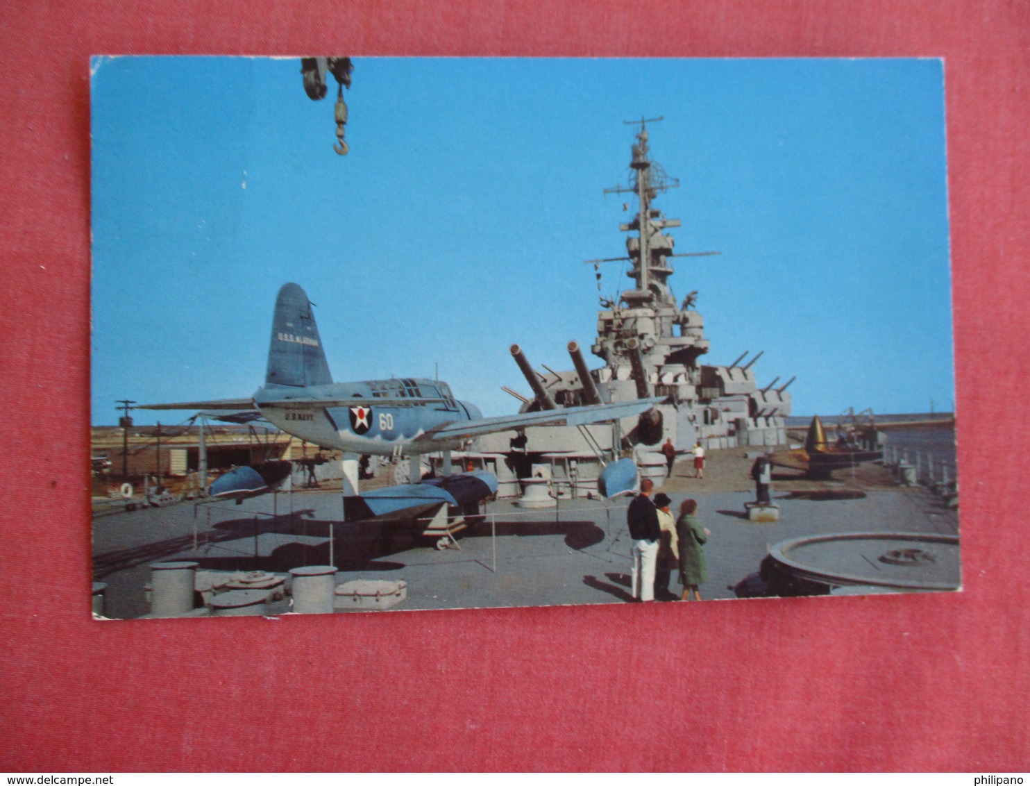 Battleship Alabama  With Seaplane On Deck Mobile Alabama  Ref 3127 - Oorlog