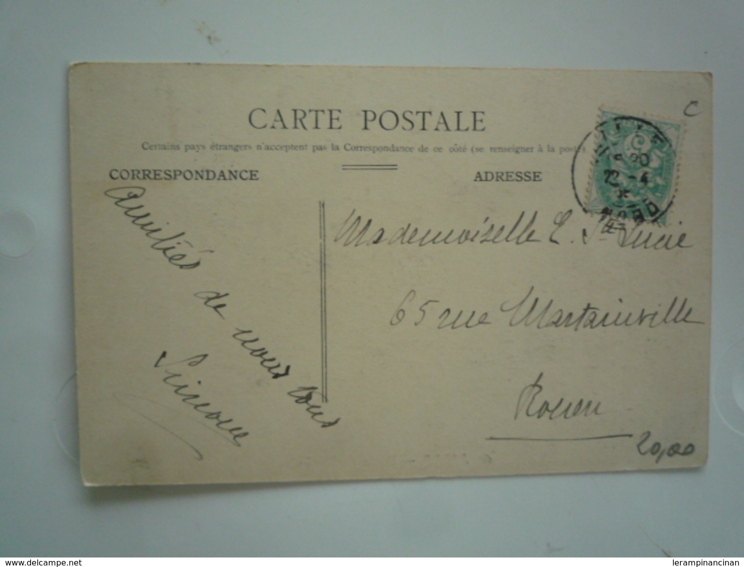 LILLE 1905 LA PORTE DE ROUBAIX N 60 DOS DIVISE   CIRCULEE  ETAT BON - Lille