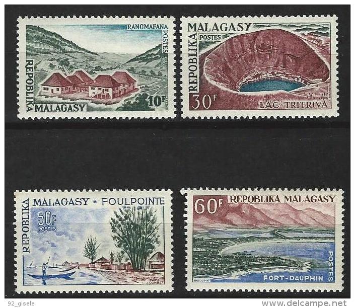 Madagascar YT 365 à 368 " Paysages " 1962 Neuf** - Madagascar (1960-...)