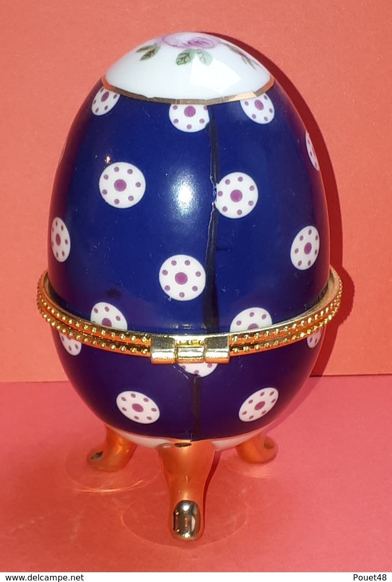 Oeuf En Porcelaine, De Collection, Boite à Bijoux Style Fabergé - Oeufs