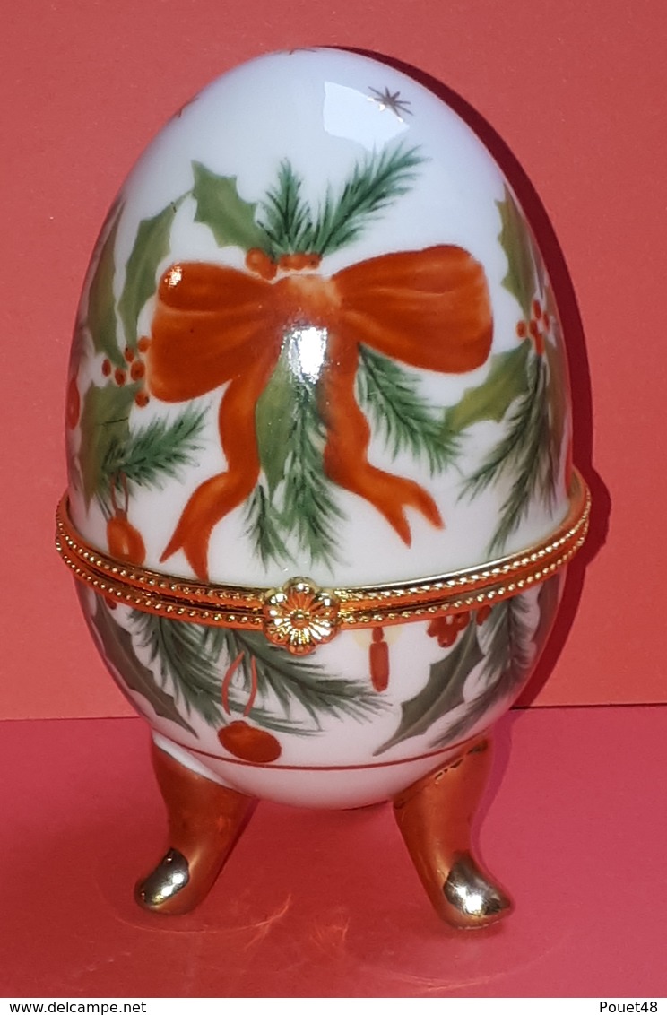 Oeuf En Porcelaine, De Collection, Boite à Bijoux Style Fabergé - Eieren