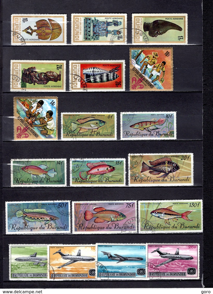 Burundi  1967  .  Y&T  Nº   52/56-57/58-60-62-64/70-71/74   Aéreos - Usados