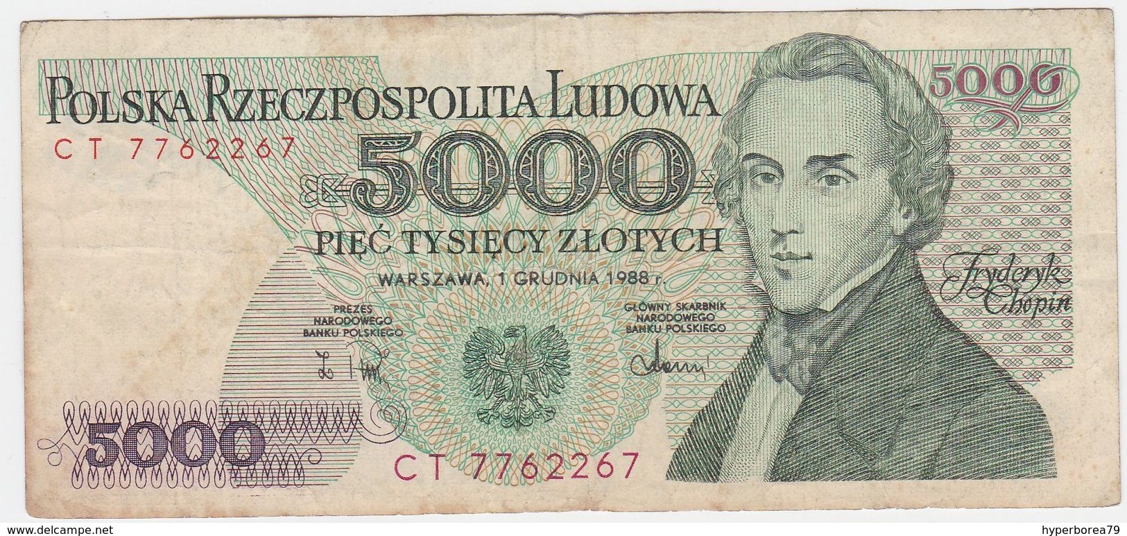 Poland P 150 C - 5000 5.000 Zlotych 1.12.1988 - Fine+ - Polonia