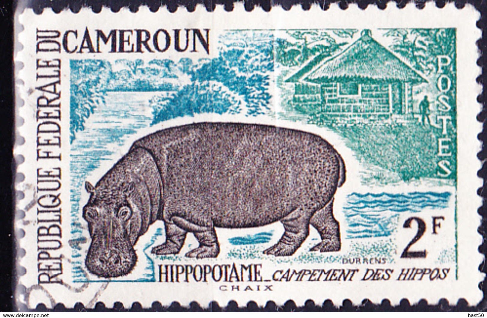 Karemun - Flusspferd (Hippopotamus Amphibius) (Mi.Nr.: 358) 1962 - Gest Used Obl - Cameroun (1960-...)