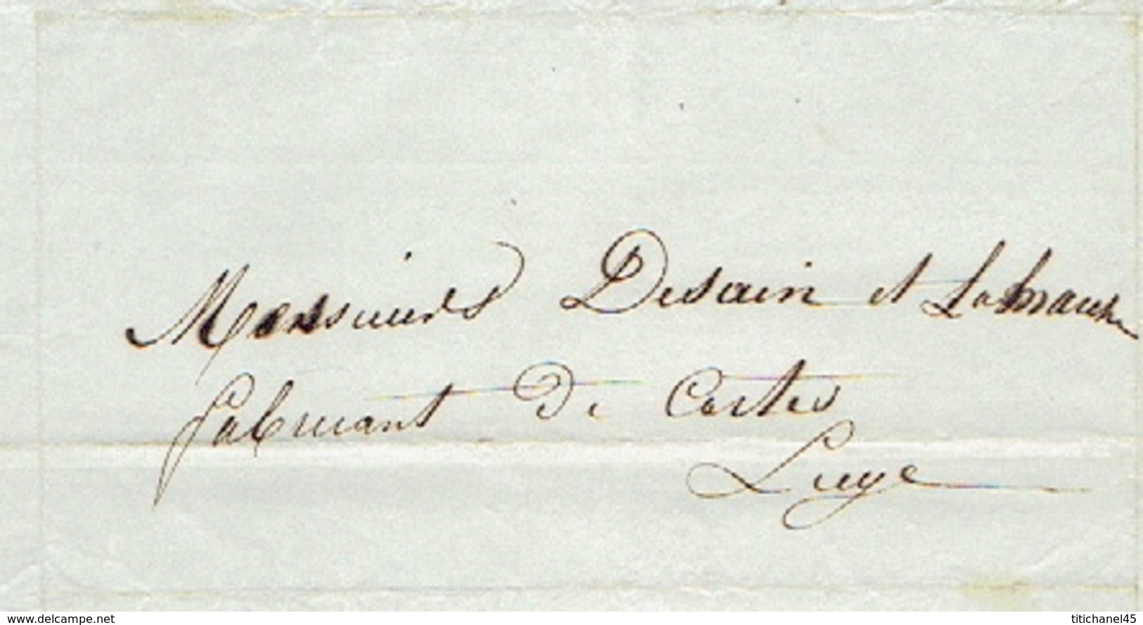 1847 Lettre Envoyée Par Messager De FAIME à DESSAIN & LAMARCHE Fabricants De Cartes à Jouer (speelkaarten) à LIEGE - 1830-1849 (Belgique Indépendante)