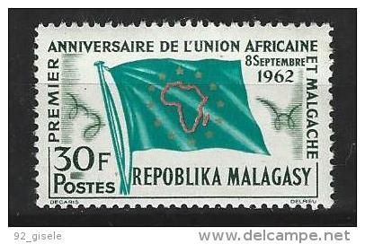 Madagascar YT 370 " Union Africaine Et Malgache " 1962 Neuf** - Madagascar (1960-...)