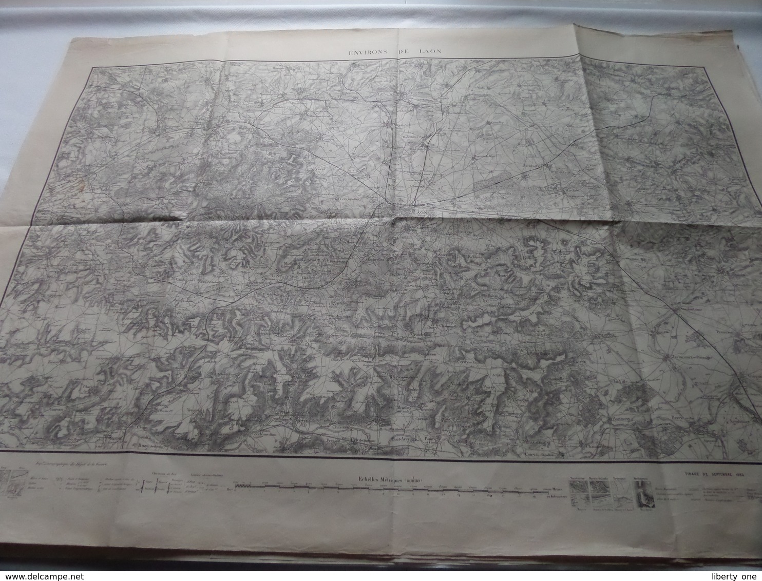 Environ De LAON - Tirage Sept 1883 - Schaal / Echelle / Scale 1: 80.000 - Imp Zincographique ( Voir / Zie Photo) - Carte Geographique