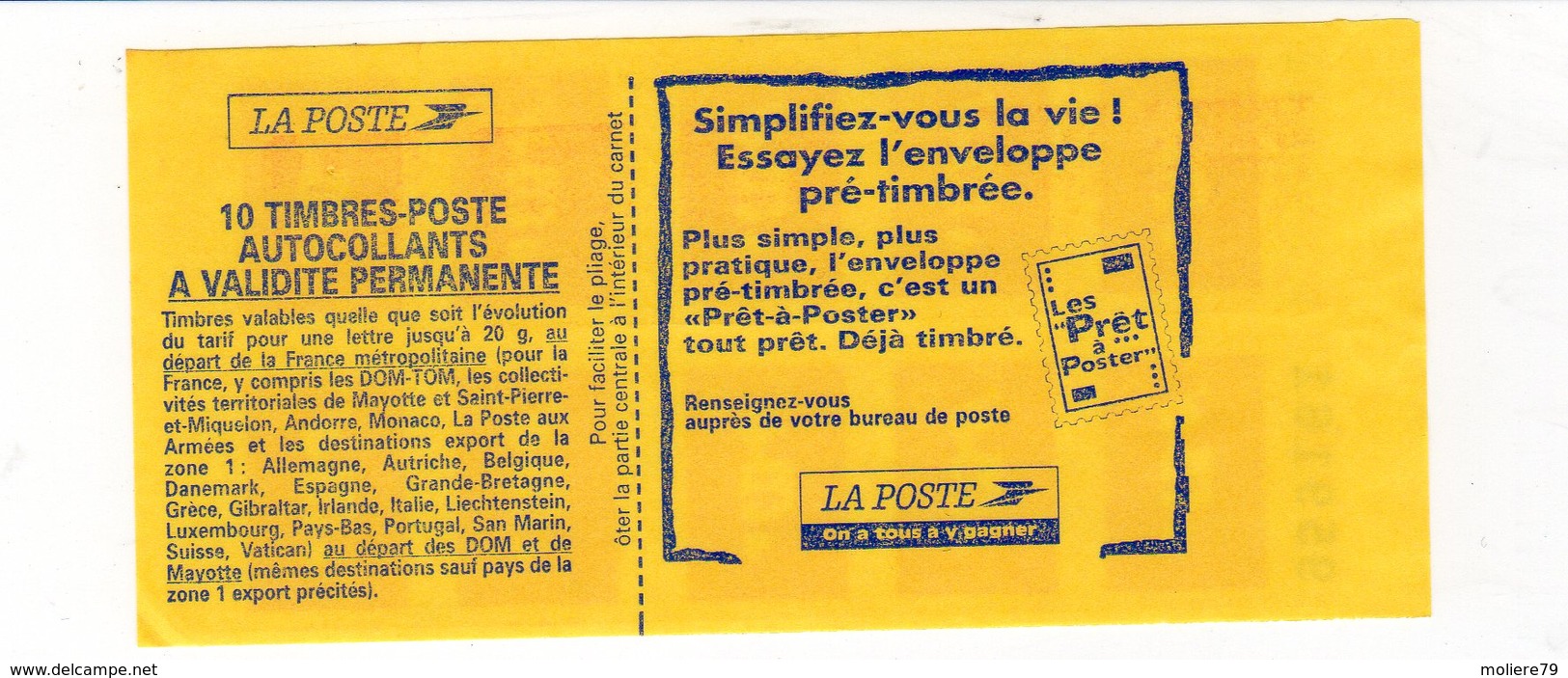 Carnet Marianne De BRIAT 10 Timbres N°2874-C8, Essayez L'enveloppe Pré-timbrée - Autres & Non Classés