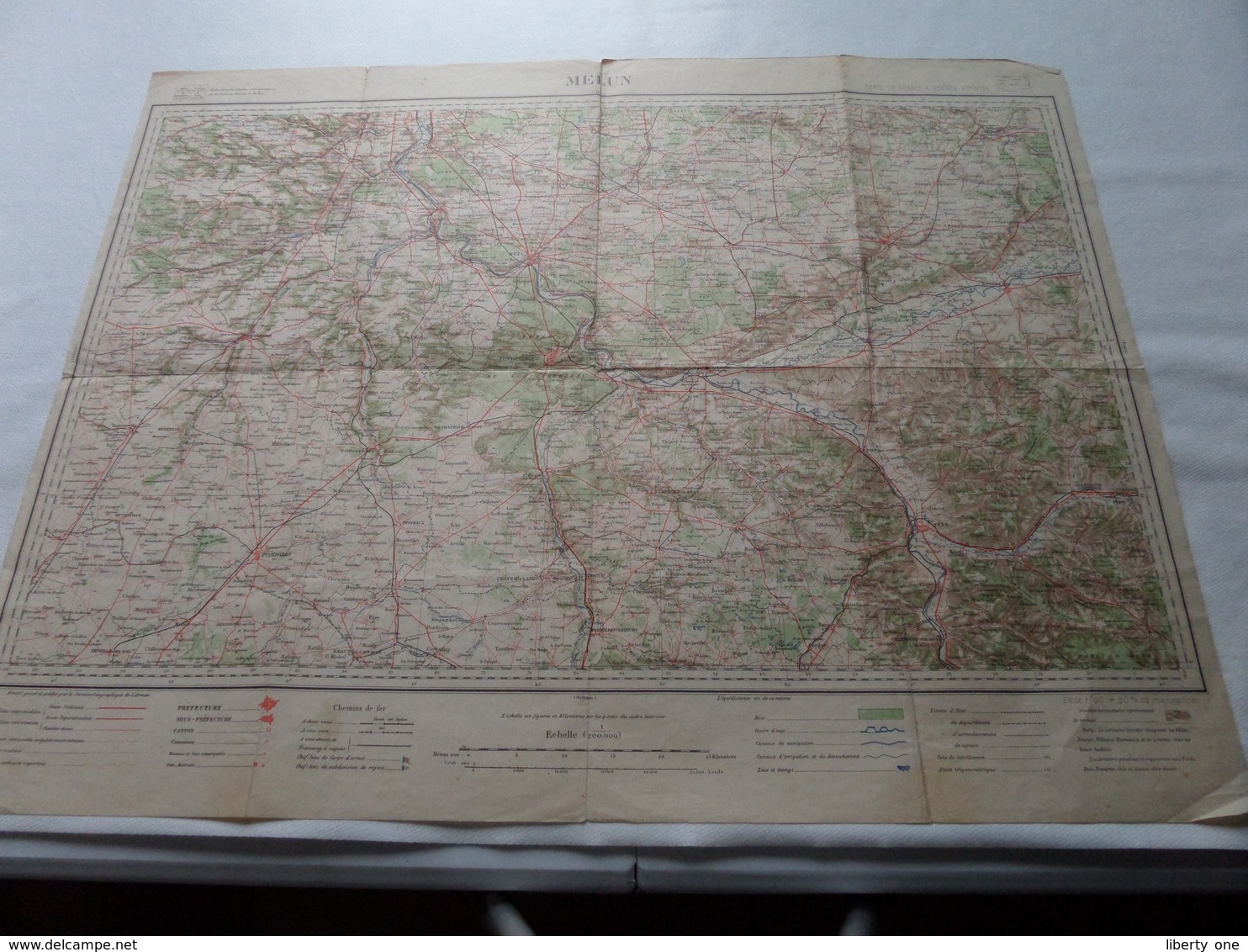 MELUN ( Flle N° 25 ) Schaal / Echelle / Scale 1/200.000 ( Voir / Zie Photo) - Carte Geographique