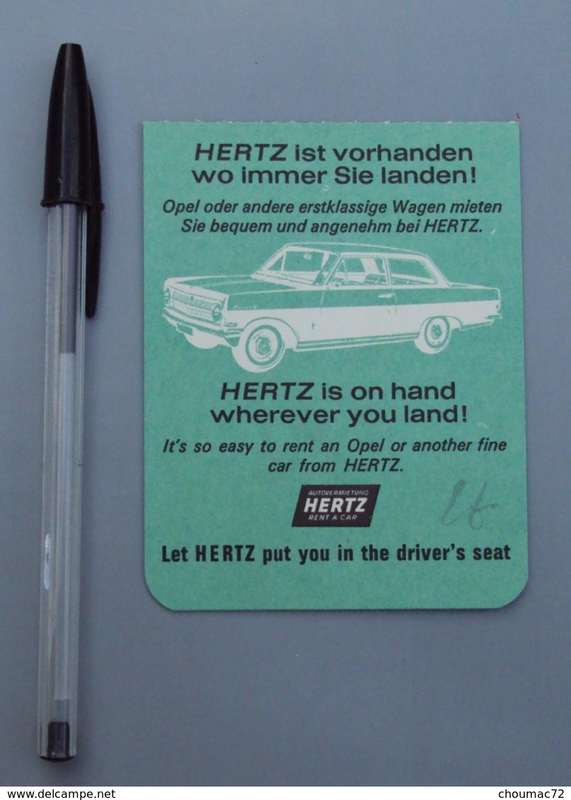 003, Transports Aviation Commerciale, Carte D'Embarquement - Boarding Pass - Publicité Hertz - état TB - Bordkarten