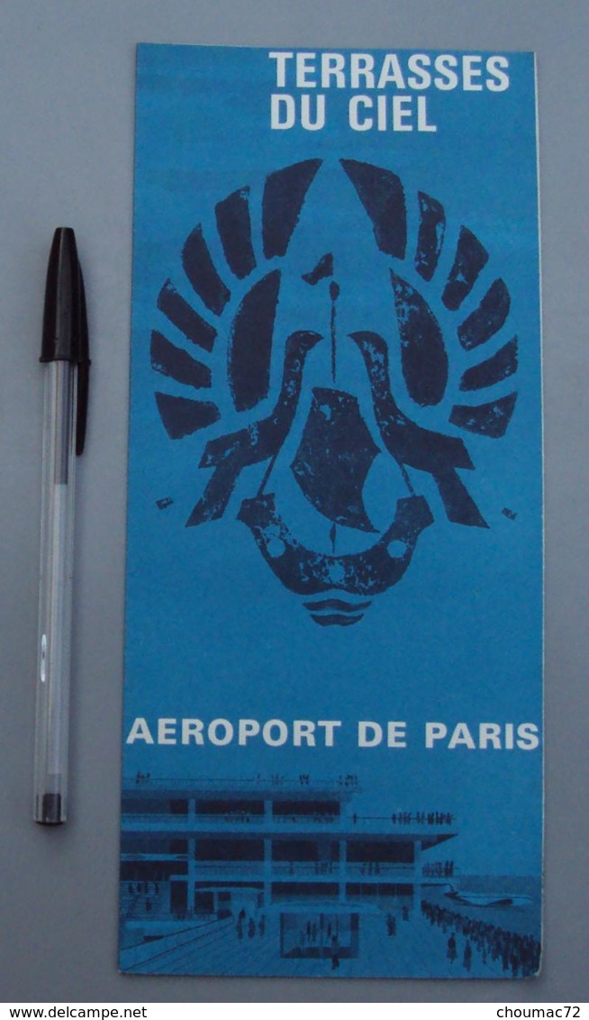 012, Transports Aviation Commerciale, Publicité Dépliant Aéroport De Paris - Terrasses Du Ciel - Mars 1965 - Bon état - Publicités