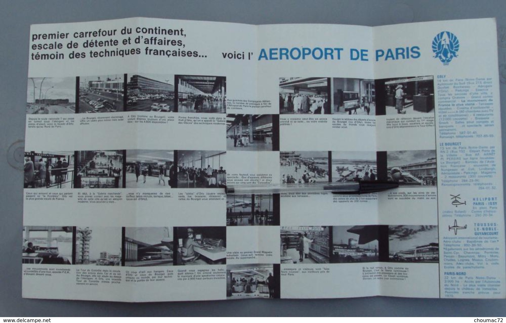 012, Transports Aviation Commerciale, Publicité Dépliant Aéroport De Paris - Terrasses Du Ciel - Mars 1965 - Bon état - Publicités