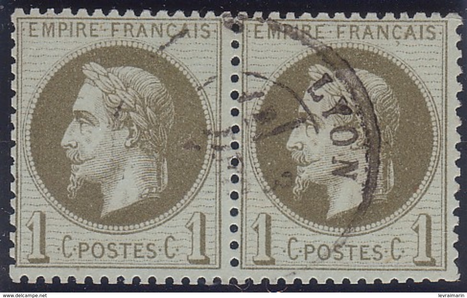 N°25 Très Belle Paire Du 1c, TB - 1863-1870 Napoléon III Lauré