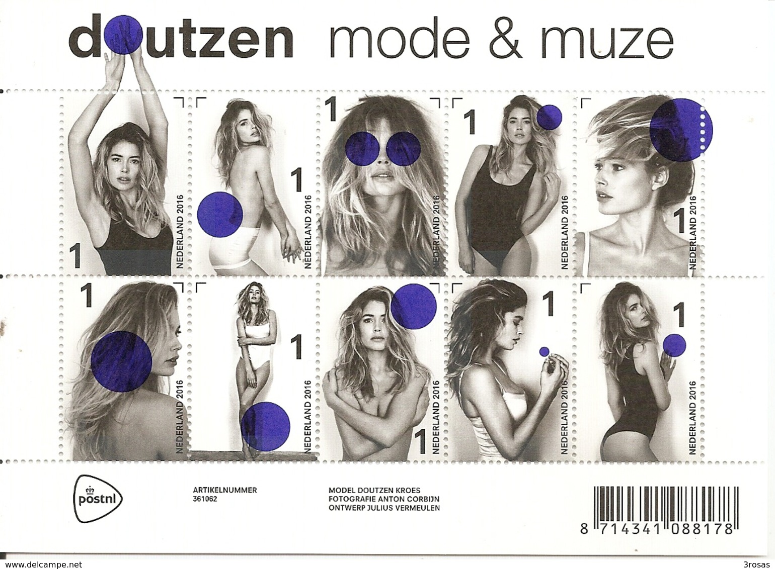 Pays-Bas Netherlands 2016 Fashion Model Doutzen Kroes Feuille Block MNH ** - Unused Stamps