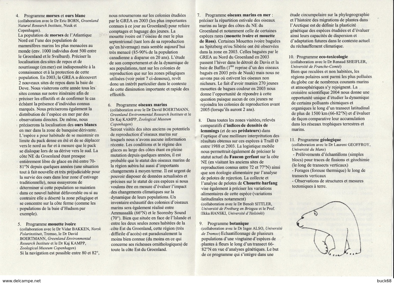 GROENLAND GRØNLAND 361 378 Lettre Signée GREA C.E.M.D.P. Mission ECOPOLARIS 1998-2000 Cachet Ours Phoque Baleine 2 - Postmarks