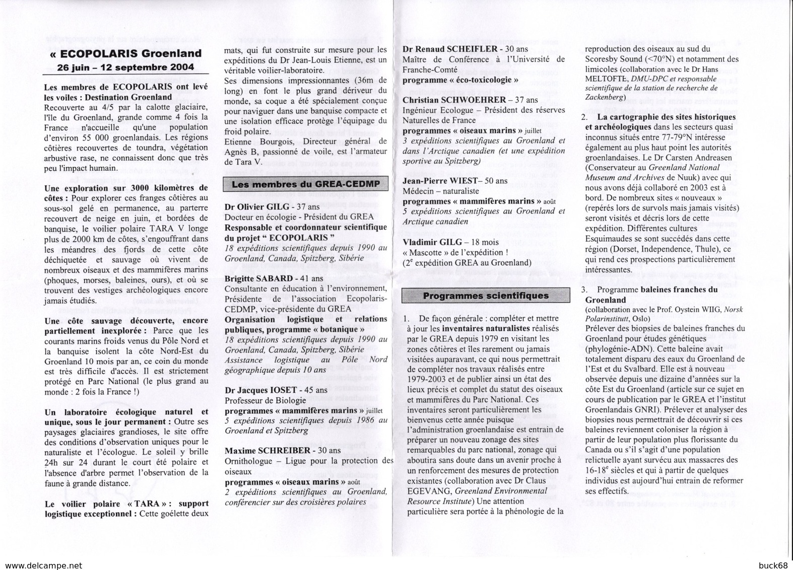 GROENLAND GRØNLAND 395 Lettre Signée GREA C.E.M.D.P. Mission ECOPOLARIS 1998-2000 Cachet Ours Phoque Baleine 2 - Poststempel