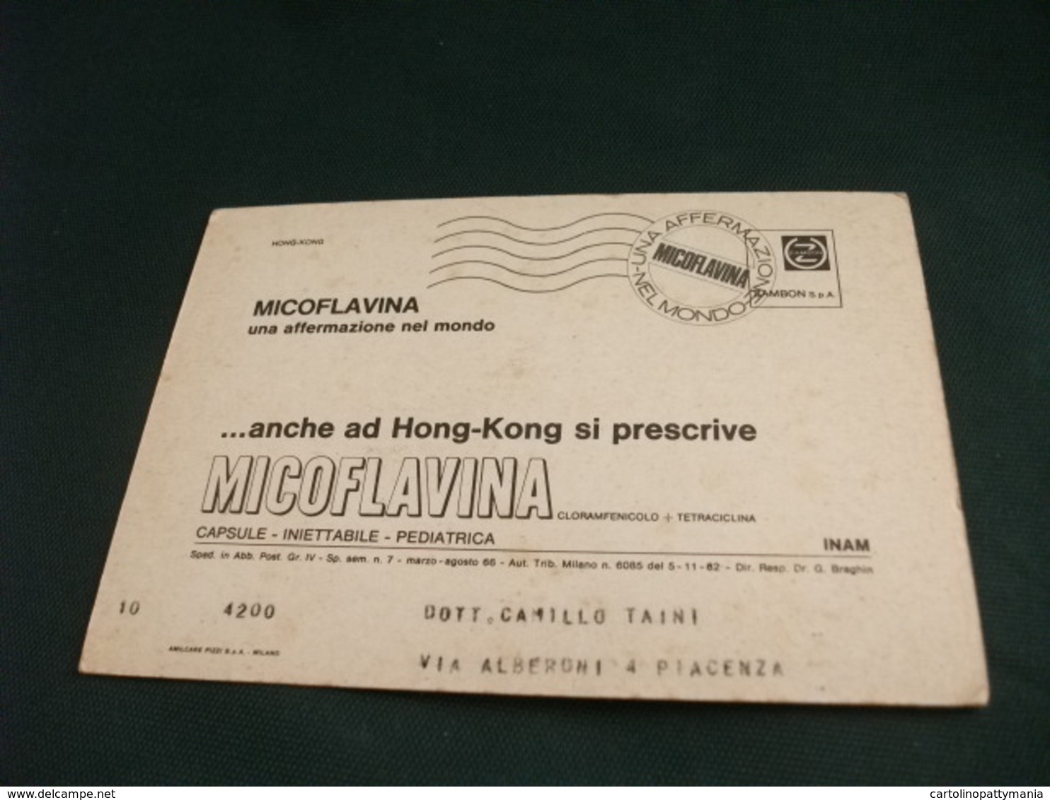 PREANNULLATA  MICOFLAVINA FARMACO ANCHE A HONG KONG SI PRESCRIVE BARCA CARATTERISTICA PIEGHE ANG. - Cina (Hong Kong)