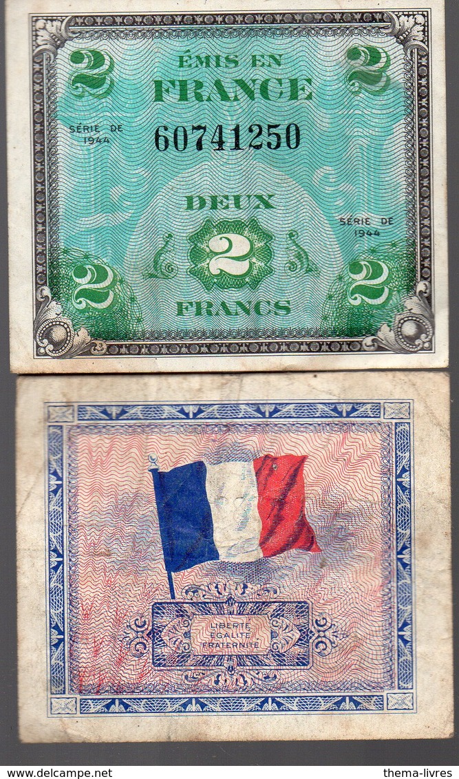 Lot De Deux Billets De 2fr émis Par Les Américains En 1944 (PPP16753) - Zonder Classificatie