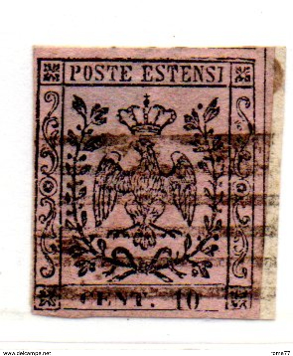 ASI31 - MODENA 1852 , 10 Cent  N. 2 Usato . Firma A. Diena - Modène