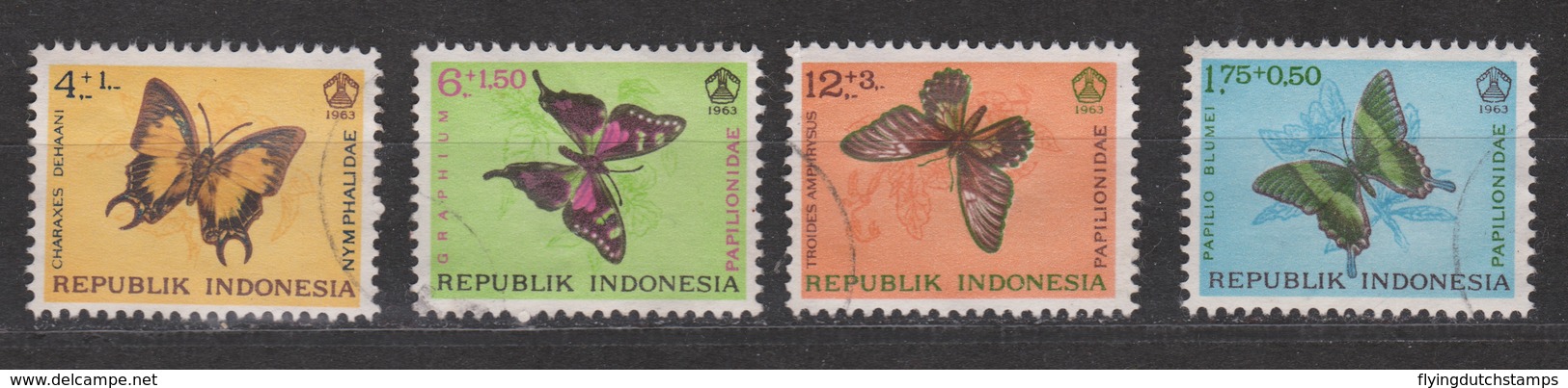 Indonesie Indonesia 420-423 Used ; Vlinders, Butterfly, Mariposa,papillon 1963 NOW MANY ANIMAL STAMPS - Vlinders