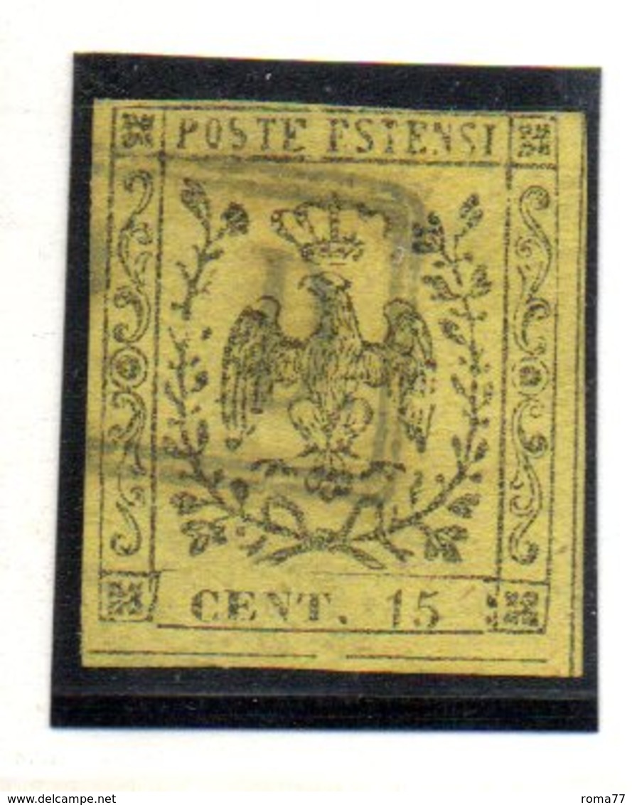 ASI34 - MODENA 1852 , 15 Cent  N. 3 Usato . - Modène