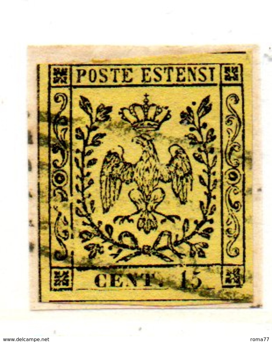 ASI34d - MODENA 1852 , 15 Cent  N. 3 Usato . - Modène