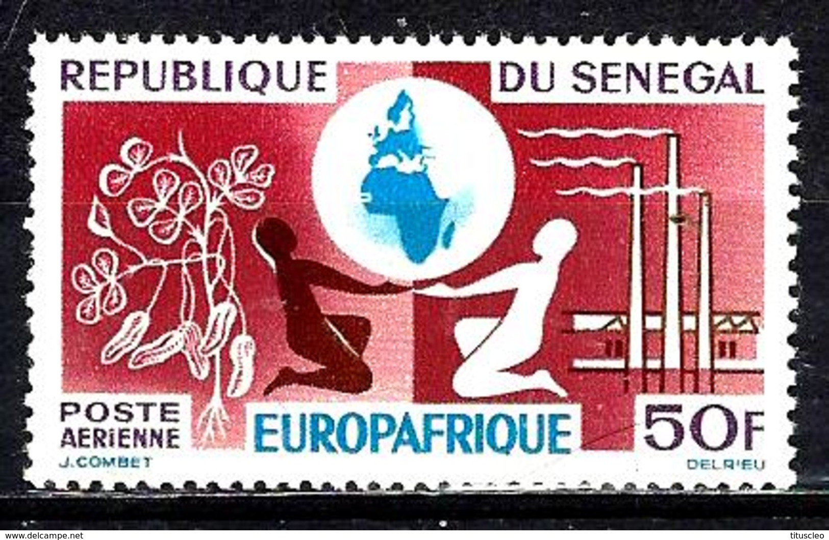 SÉNÉGAL Aer42* 50f Lie-de-vin, Violet-brun, Bleu Et Violet Anniversaire De L'Europafrique - Sénégal (1960-...)