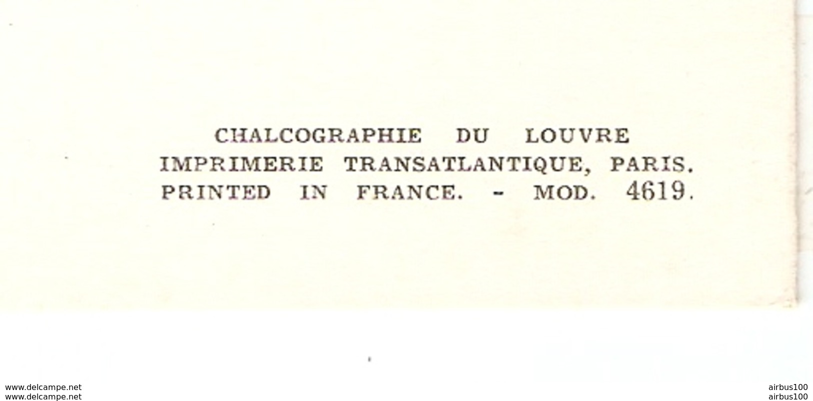 MENU 1962 PAQUEBOT ANTILLES Cie Gle TRANSATLANTIQUE FRENCH LINE - MAISON ROYALE DE St CIR CYR - CHALCOGRAPHIE DU LOUVRE - Menus