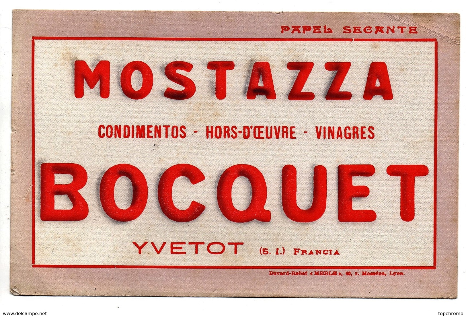 Buvard Relief Merle Mostazza Bocquet Yvetot - Alimentaire