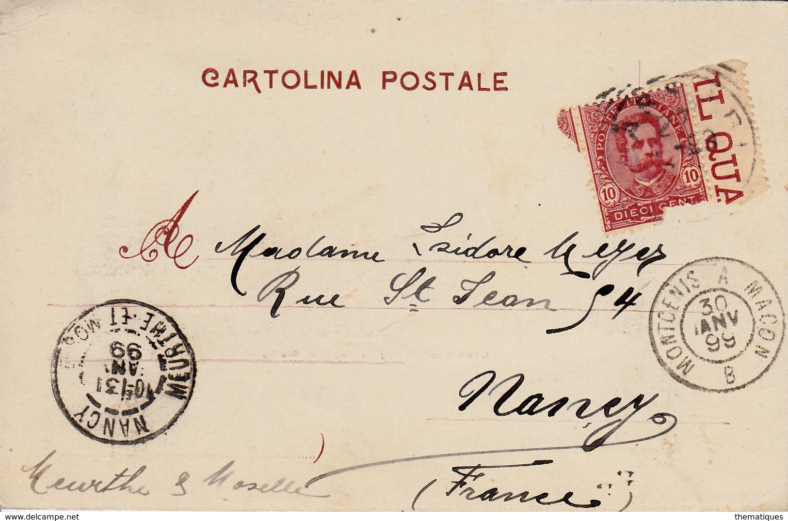 Thematiques Italie Sassari Entrata Di Angioj Sassari Scutti Timbre Cachet Montcenis Macon 30 Janv 1899 - Sassari