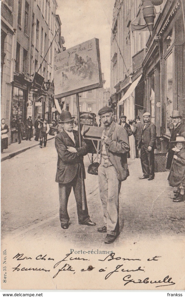 Bruxelles Porte Réclame 1914 ??? - Petits Métiers