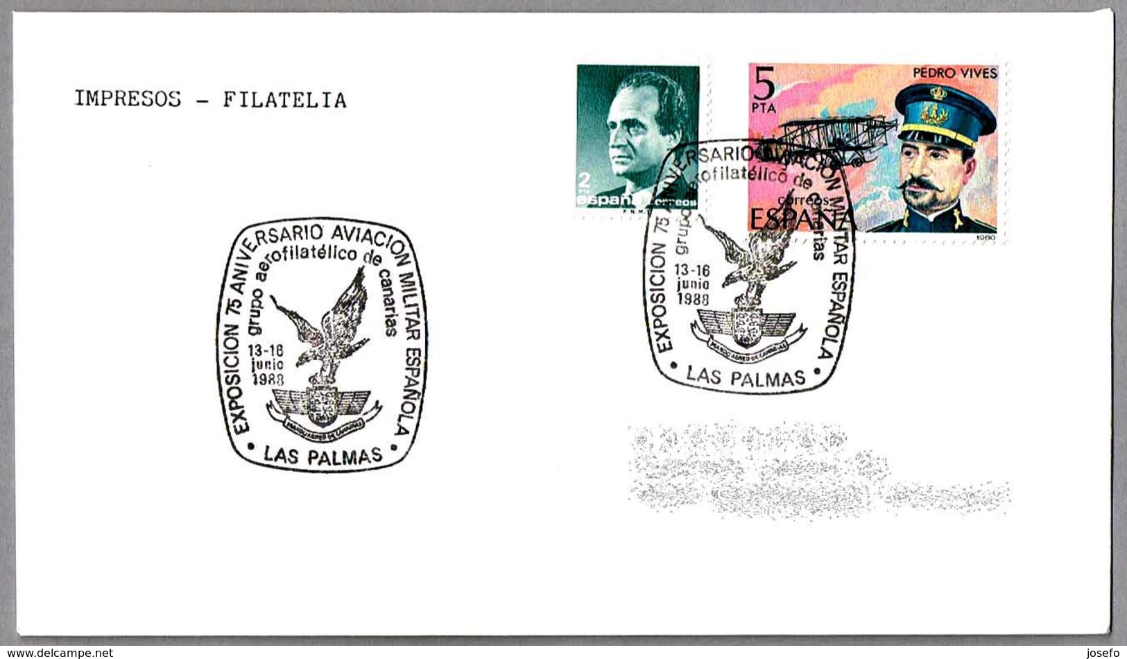 75 Años AVIACION MILITAR ESPAÑOLA - 75 Years SPANISH MILITARY AVIATION. Las Palmas, Canarias, 1988 - Militaria