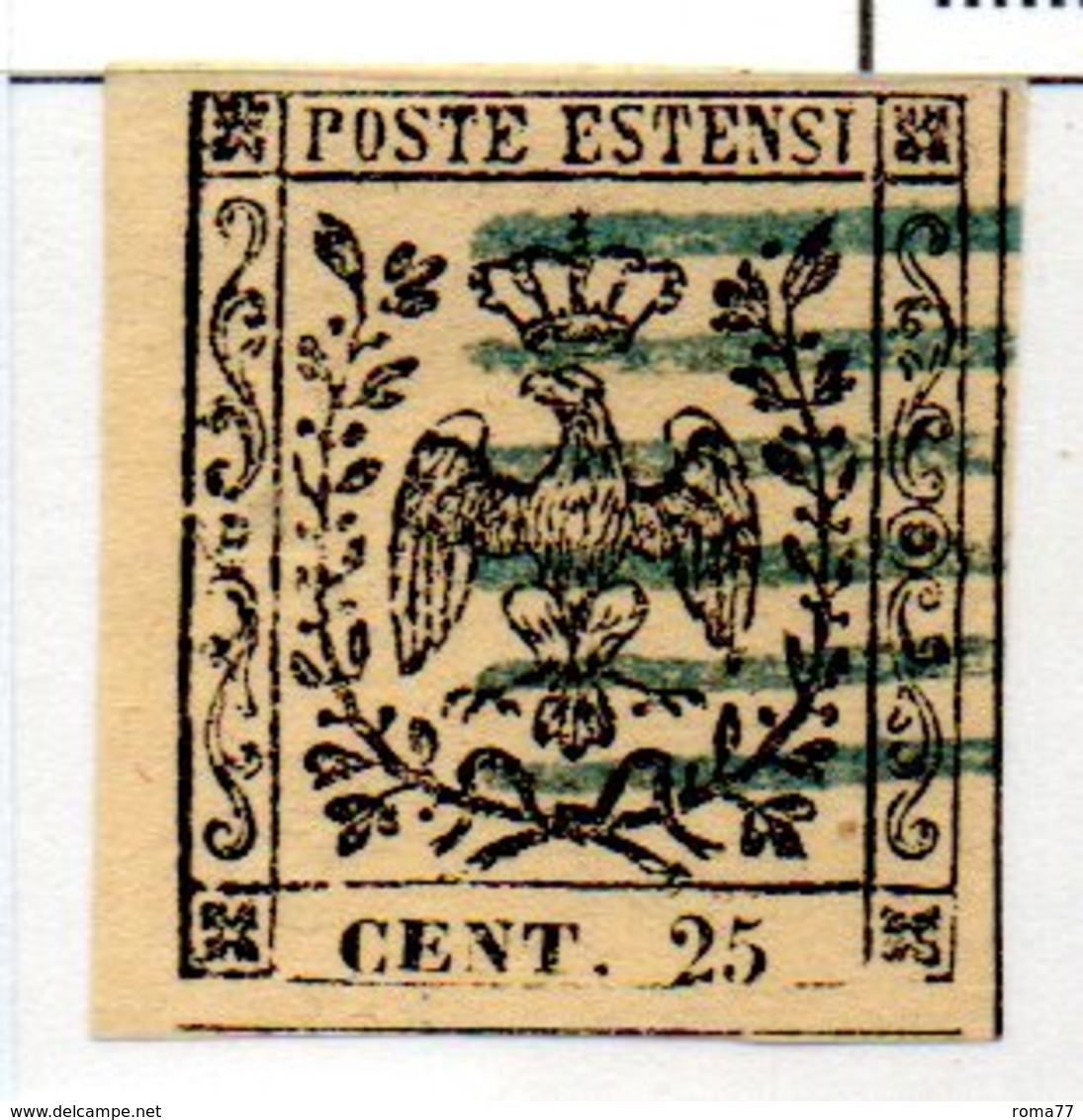 ASI40a - MODENA 1852 , 25 Cent  N. 4  Usato . - Modène