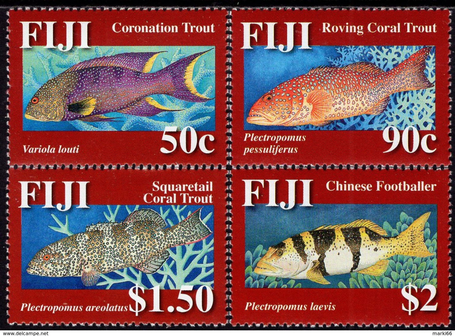 Fiji - 2007 - Coral Trout - Mint Stamp Set - Fidji (1970-...)
