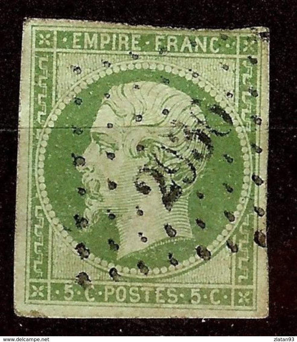 NAPOLEON N°12b 5c Vert Foncé Oblitéré Losange PC 2936 - 1853-1860 Napoléon III