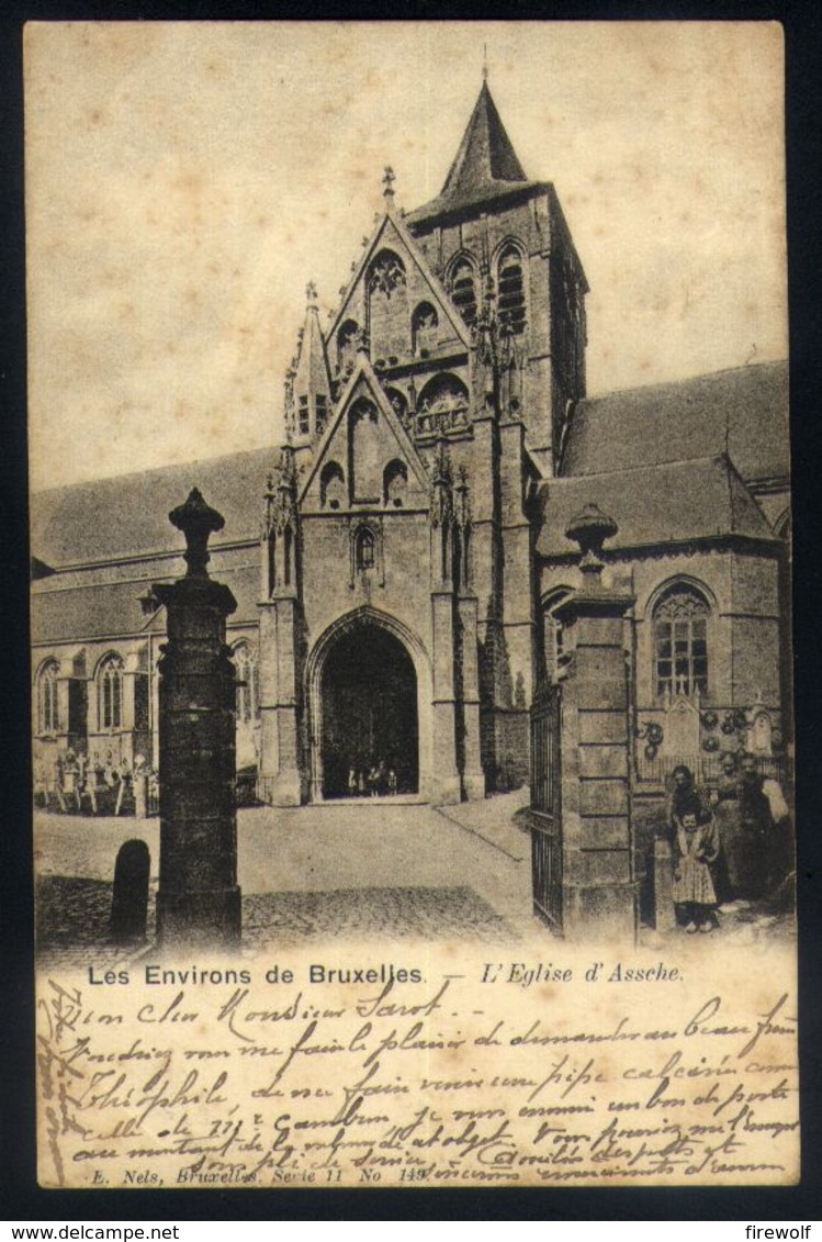 X02 - Les Environs De Bruxelles - L'Eglise D'Assche - Verstuurd Naar Ronse / Renaix 1902 - Asse