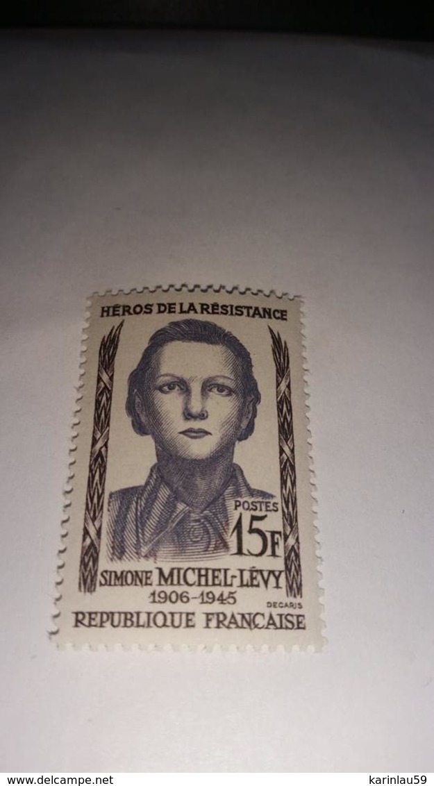 Timbre France 1958 N° 1159 SIMONE MICHEL LEVY RÉSISTANCE  Neuf - Unused Stamps