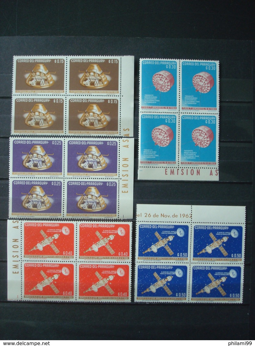 PARAGUAY 1964 2 SETS X 4 MNH** SPACE + OLYMPIC GAMES 1964 / 2 SCANS - Paraguay