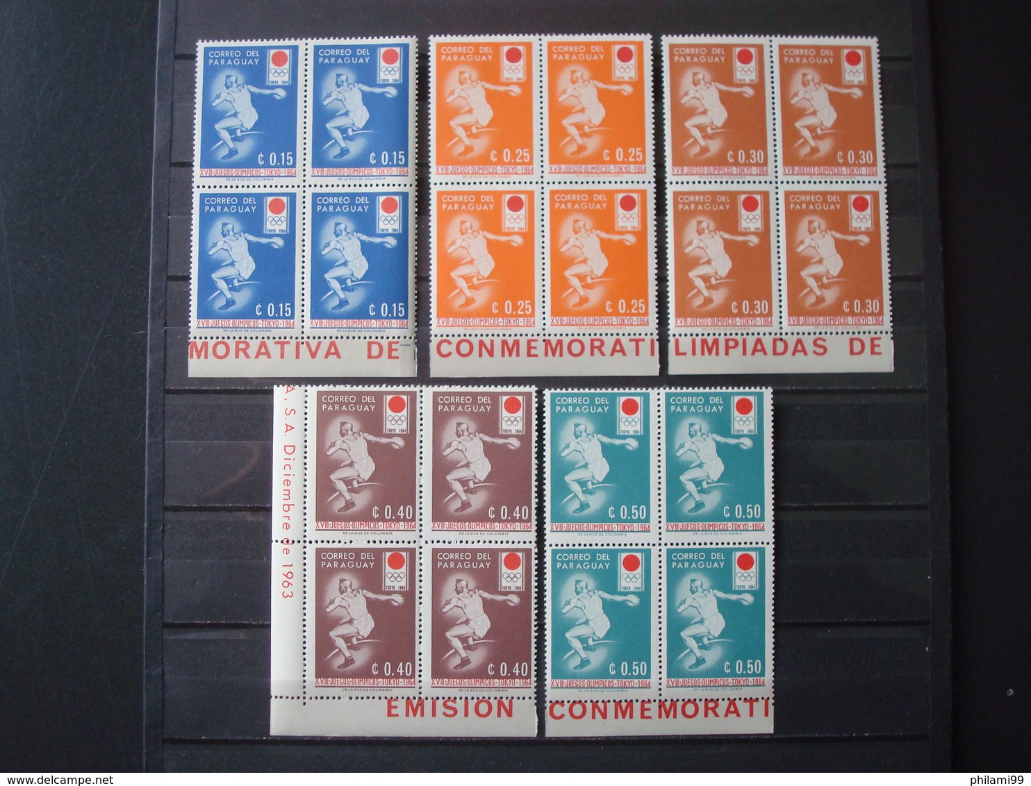PARAGUAY 1964 2 SETS X 4 MNH** SPACE + OLYMPIC GAMES 1964 / 2 SCANS - Paraguay