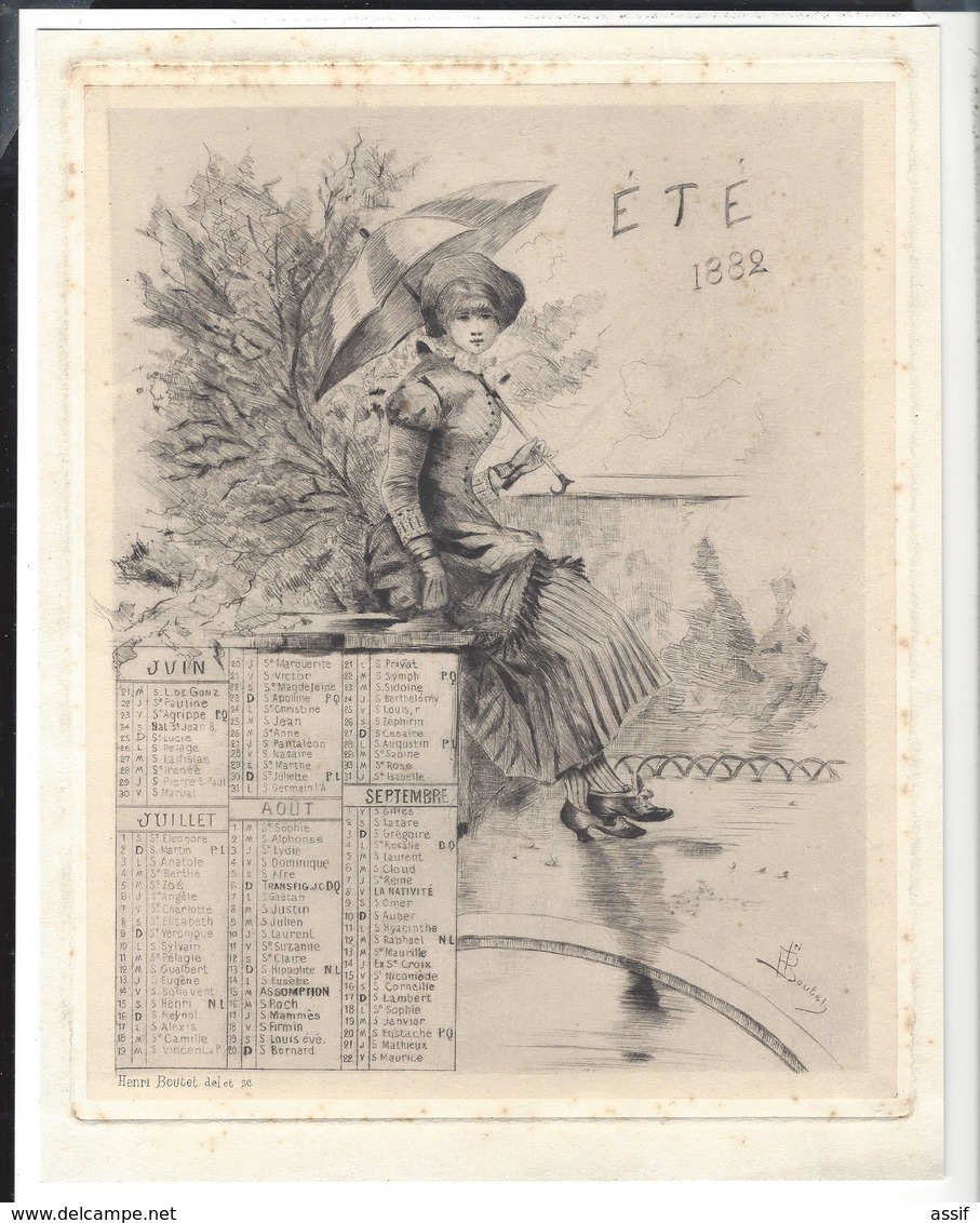 HENRI BOUTET  Illustration Pour " Eté 1882 " - Lithografieën