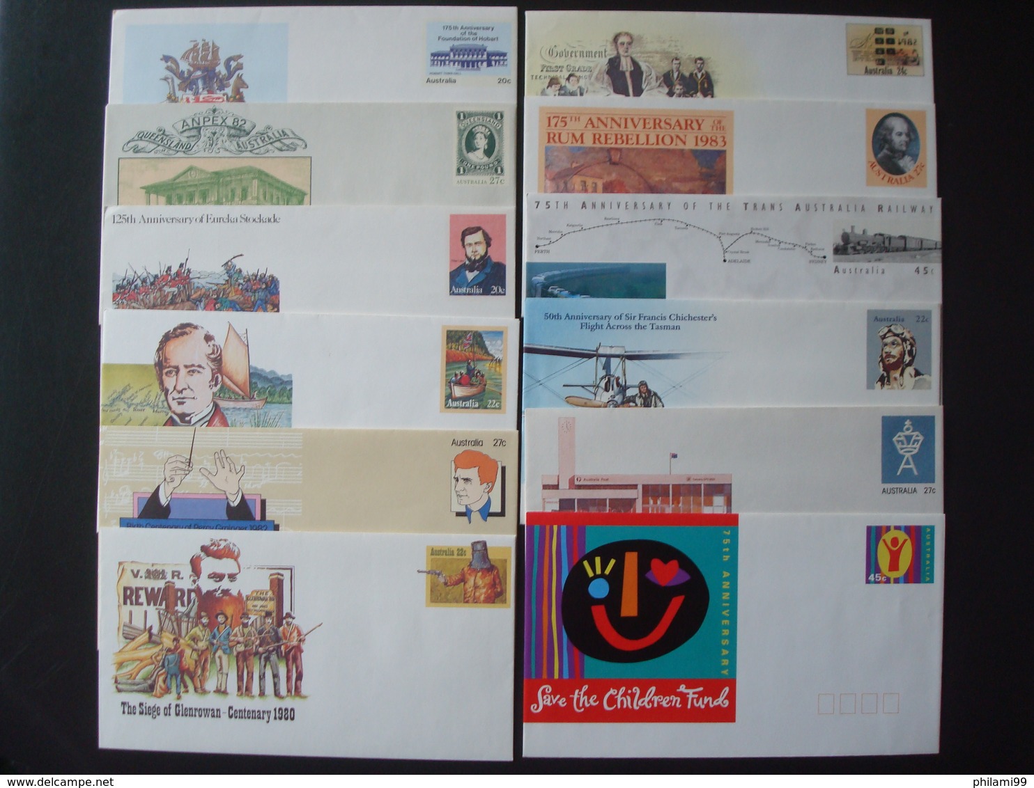 AUSTRALIA  48 PRESTAMPED + FDC COVERS 4 SCANS / 29 NEW + 19 CANCELLED - Collections