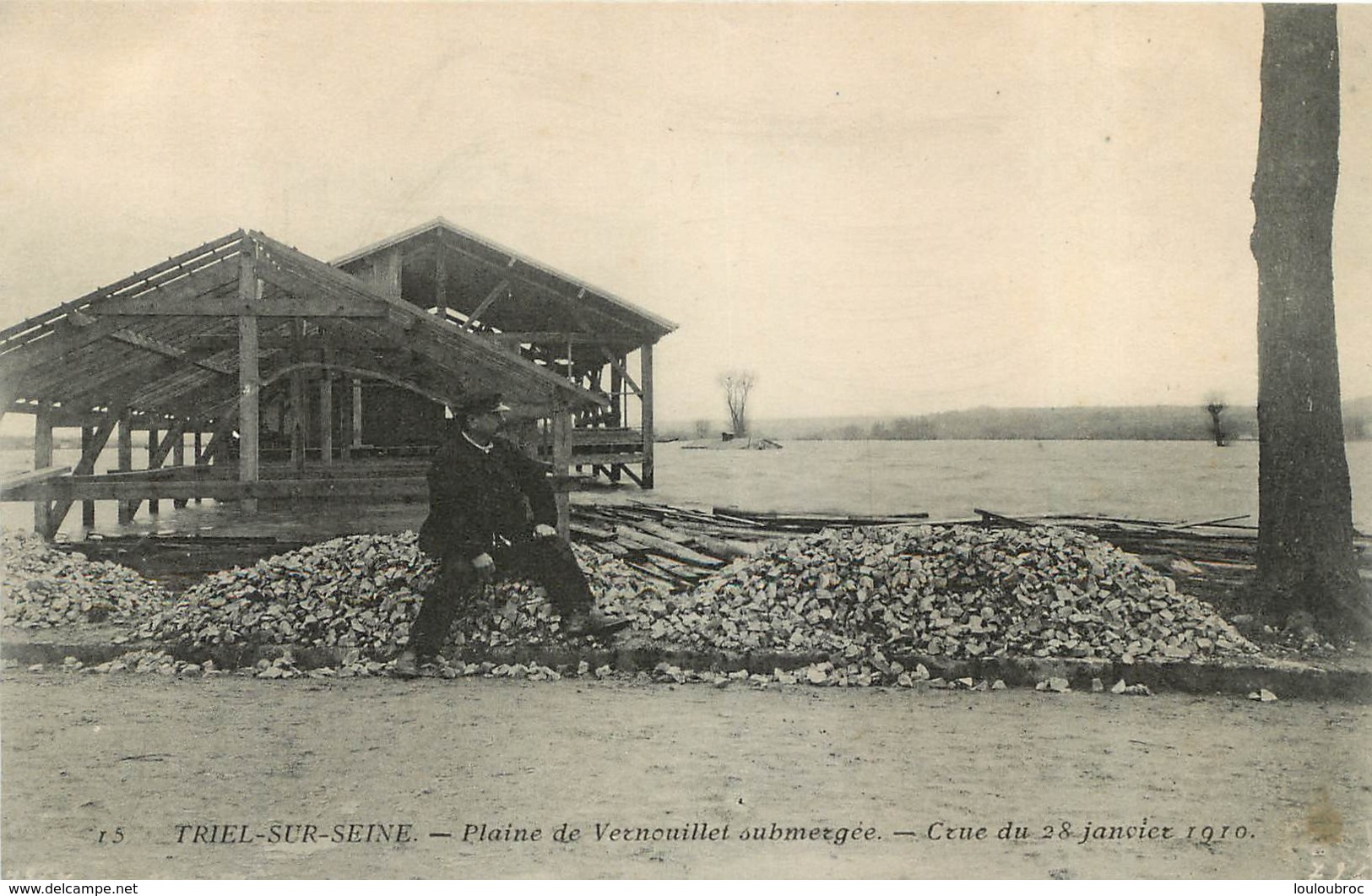 TRIEL  SUR SEINE PLAINE DE VERNOUILLET SUBMERGEE CRUE DE JANVIER 1910 - Triel Sur Seine