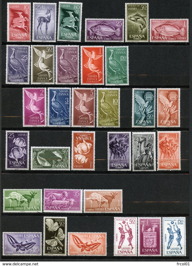 Sahara Espagnol, Yvert Faune Complète 1951/1974 (sauf 251/253), All Fauna Stamps (excl.251/253), MNH - Altri - Africa