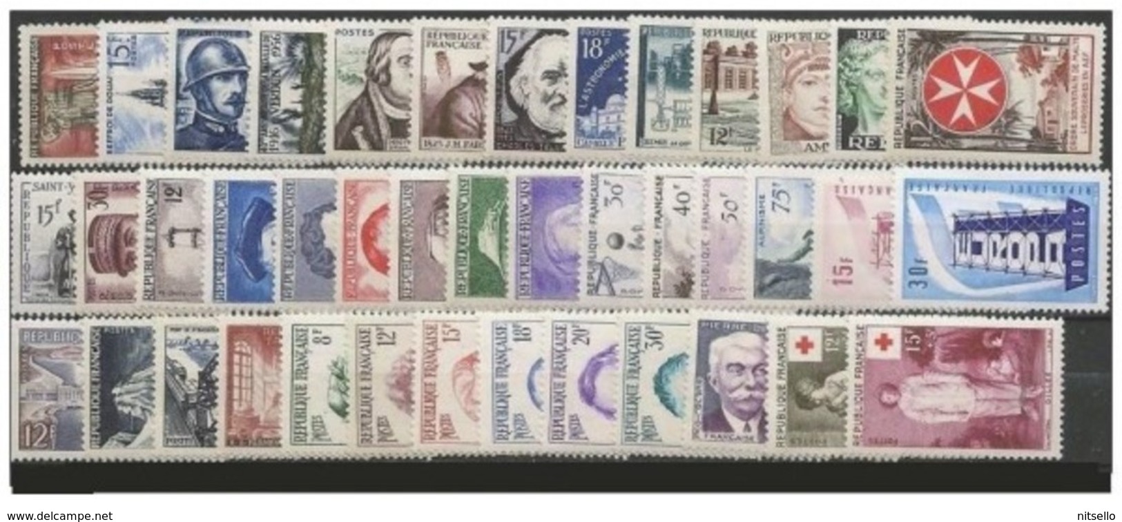 AÑOS COMPLETOS  ///  (C1500) FRANCIA 1956 AÑO COMPLETO **MNH  CATALOG/COTE: 167€    ¡¡¡ OFERTA !!! - 1950-1959