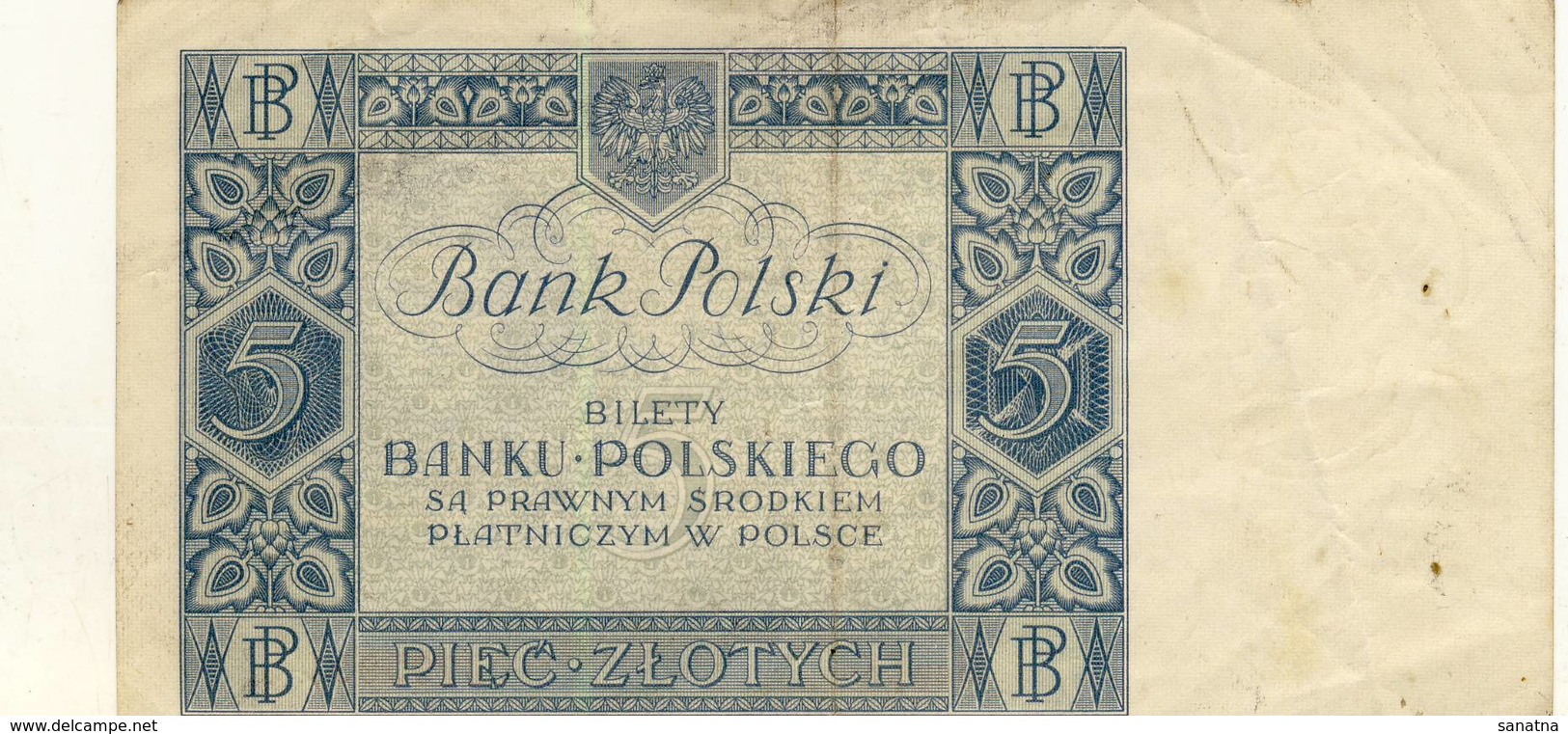 Poland  5 Zlotych 1930 - Pologne