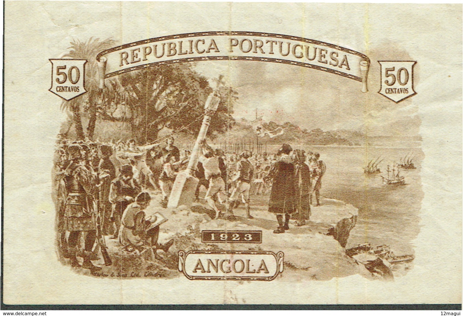 PORTUGAL-BANKNOTES-  ANGOLA  -- REPUBLICA PORTUGUESA--   50  -CINQUENTA CENTAVOS - Angola