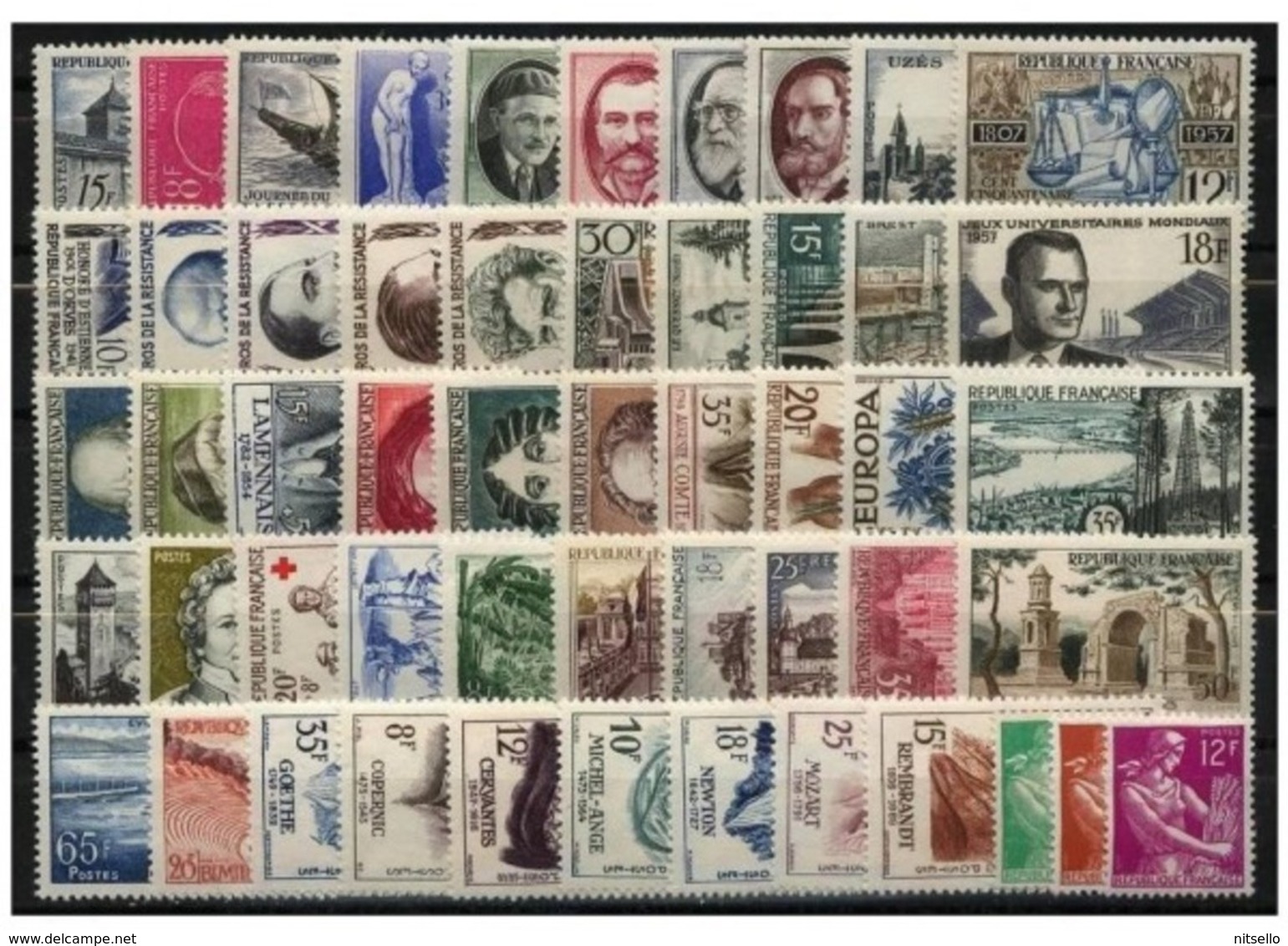 AÑOS COMPLETOS  ///  (C960) FRANCIA 1957 AÑO COMPLETO **MNH  CATALOG/COTE: 112€    ¡¡¡ OFERTA !!! - 1950-1959