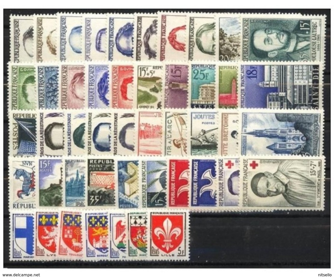 AÑOS COMPLETOS  ///  (C630) FRANCIA 1958 AÑO COMPLETO **MNH   CATALOG/COTE: 62€    ¡¡¡ OFERTA !!! - 1950-1959